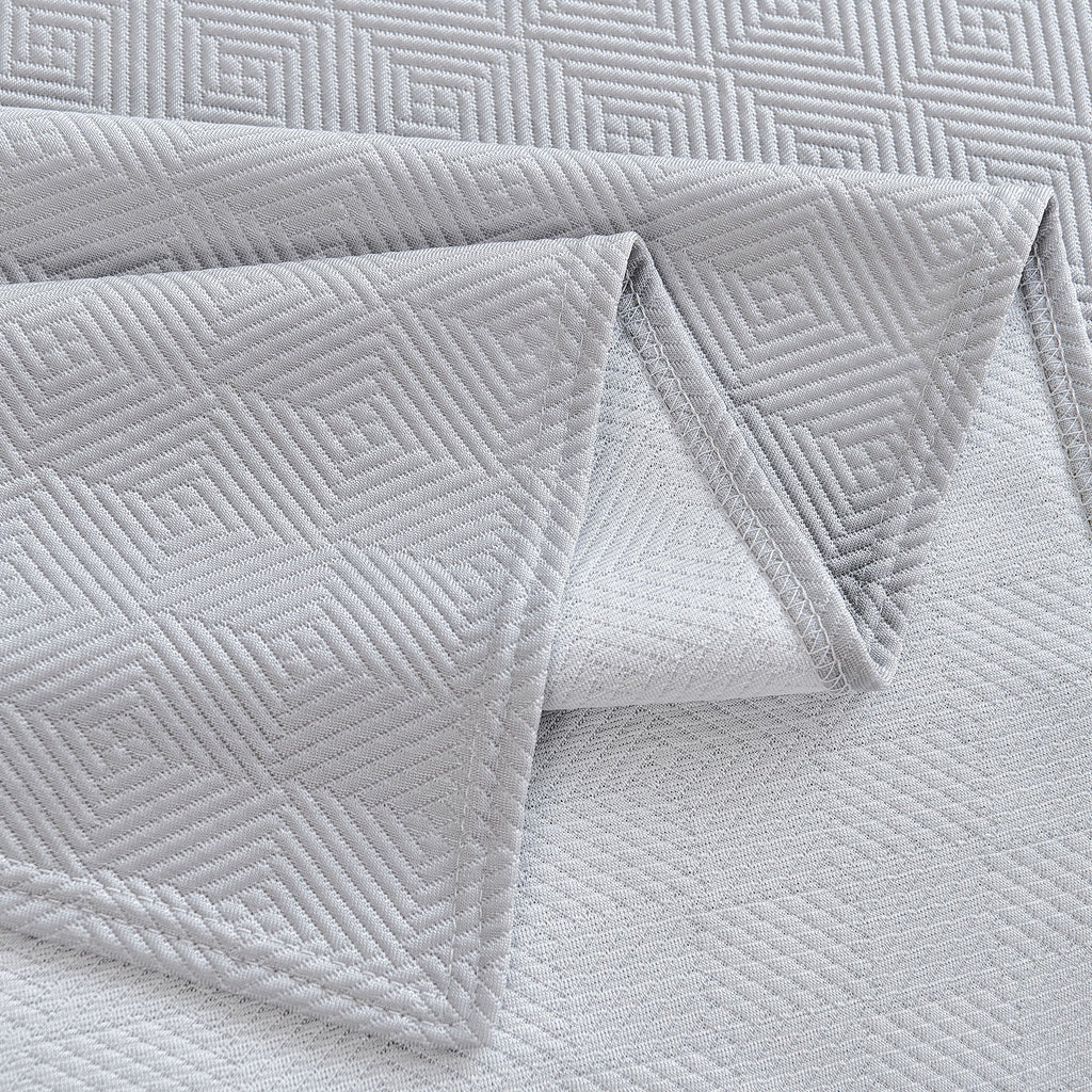 Cooling Ice Silk Soft Sofa Cover Blanket, Woven Geometric Textured Modern Couch Cover