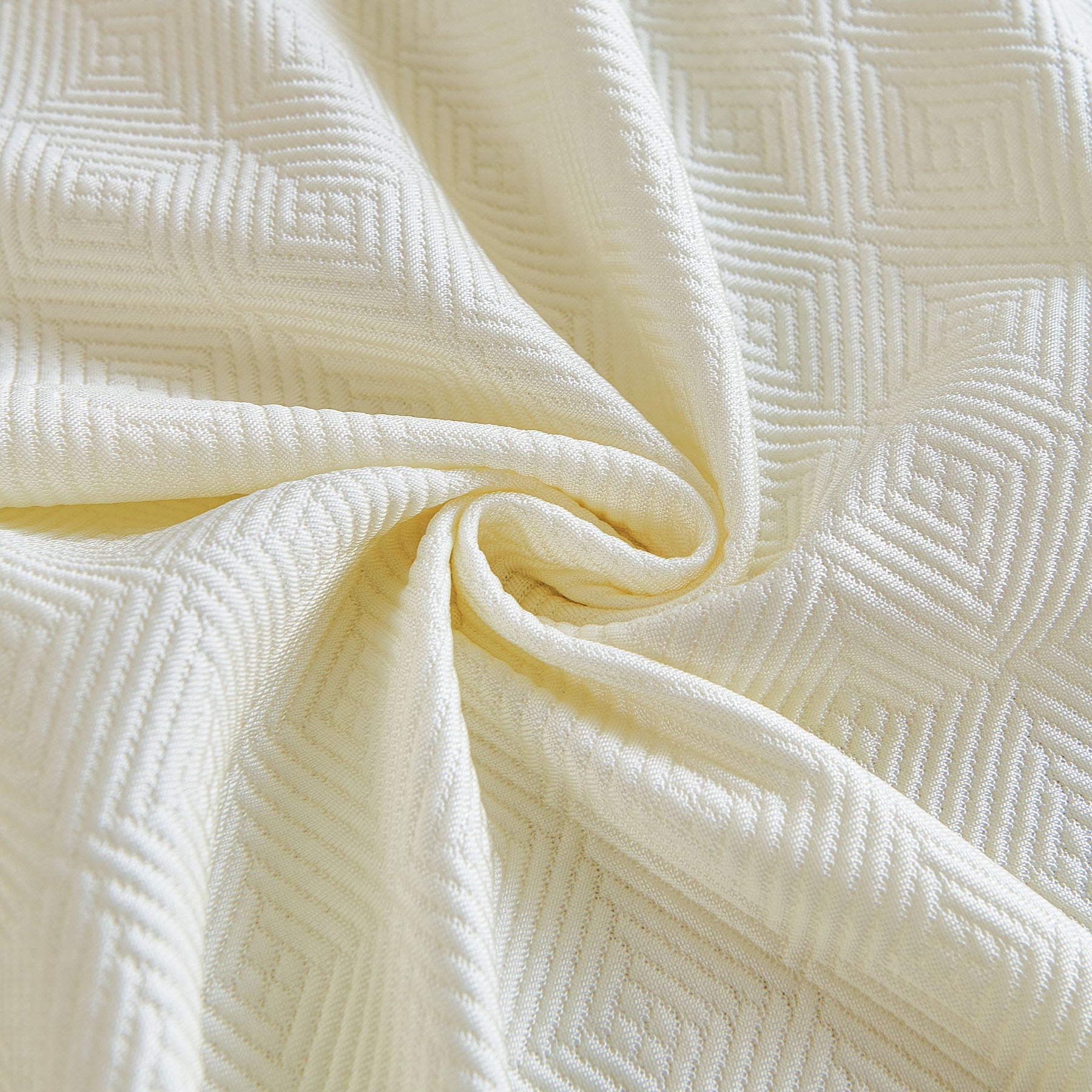 Cooling Ice Silk Soft Sofa Cover Blanket, Woven Geometric Textured Modern Couch Cover