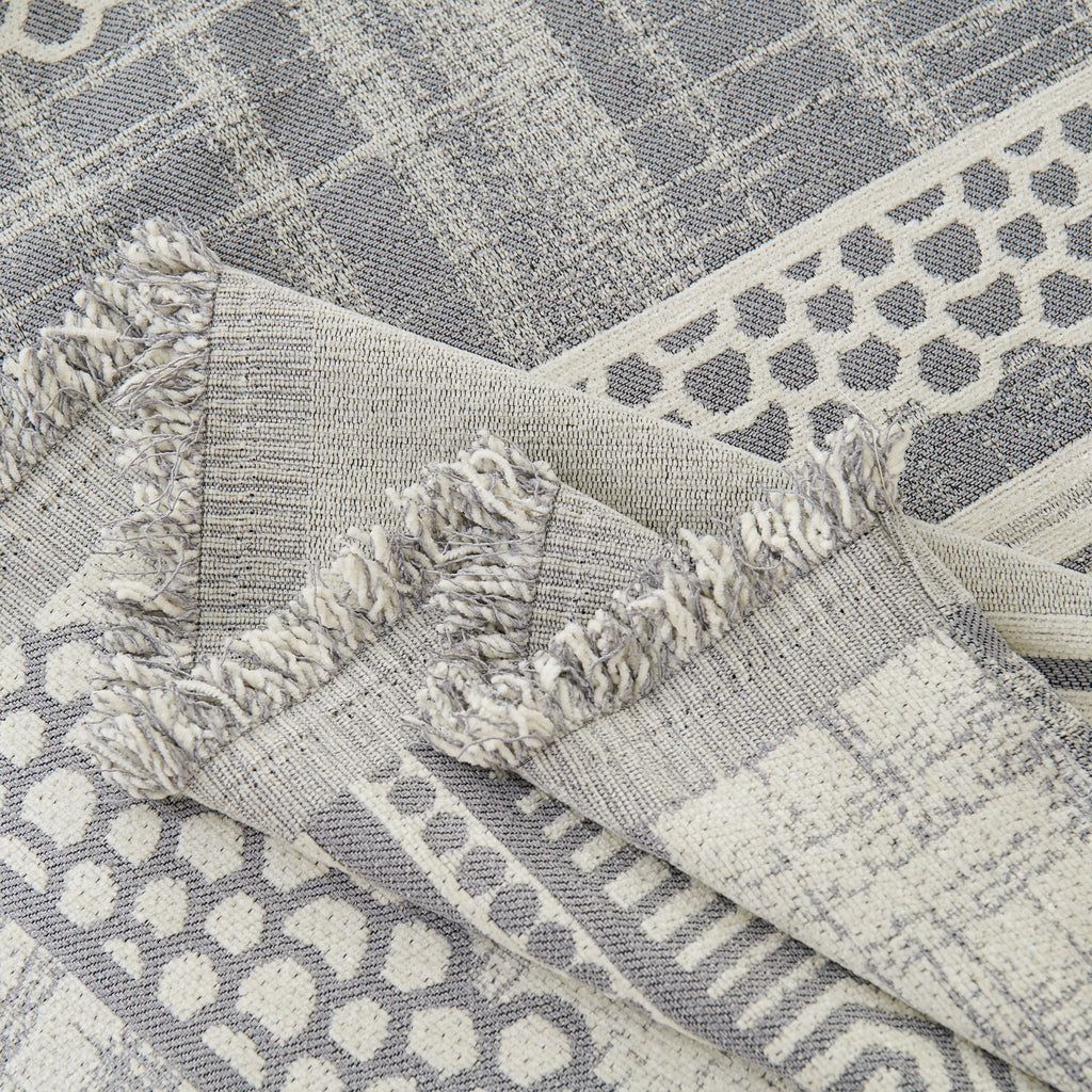 Chenille Sofa Cover Throw Blanket, Boho Geometric Scratch Proof Couch Protector