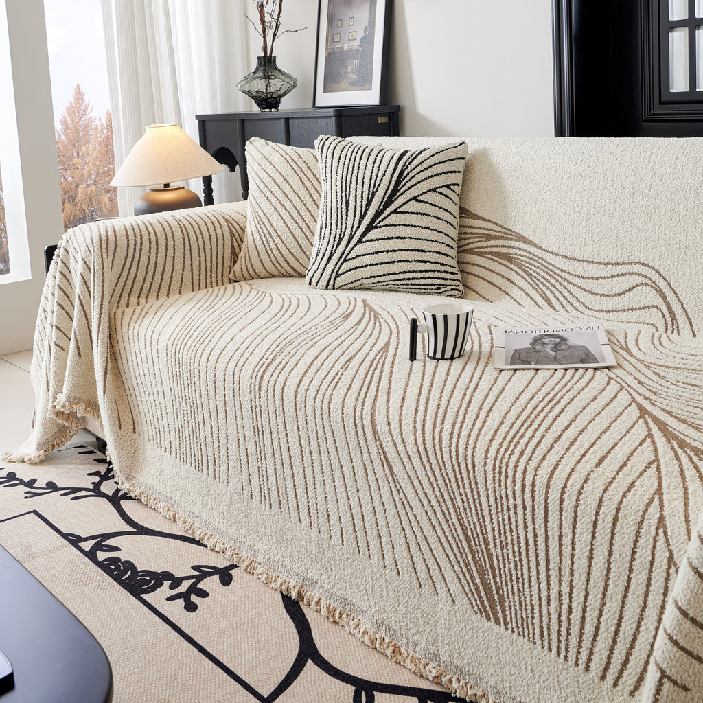 Cozy Striped Sofa Throw Blanket L Shaped Sectional Couch Covers Luxury Throws for Sofas