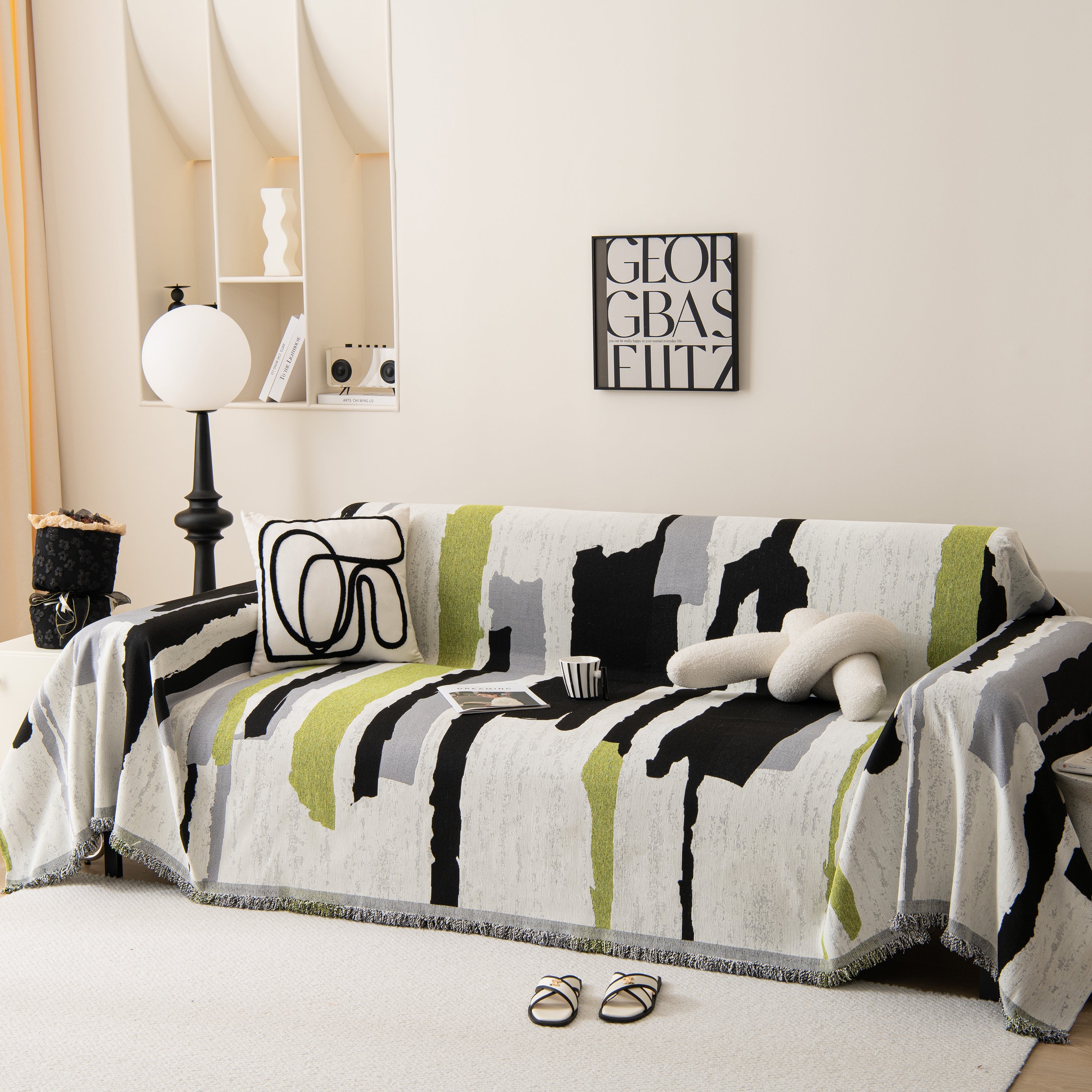 Colorful Chenille Sofa Throw Cover, Fashionable Soft Washable Couch Protector, Sectional Sofa Covers