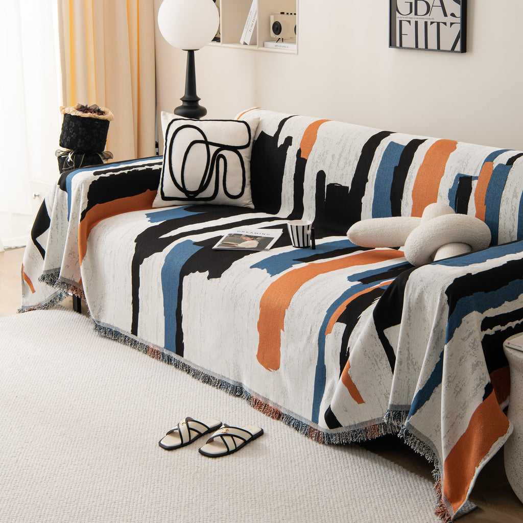 Colorful Chenille Sofa Throw Cover, Fashionable Soft Washable Couch Protector, Sectional Sofa Covers