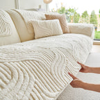 Luxury Plush Non-Slip Sofa Covers, Soft Fuzzy Embossed Sofa Topper & Seat Covers