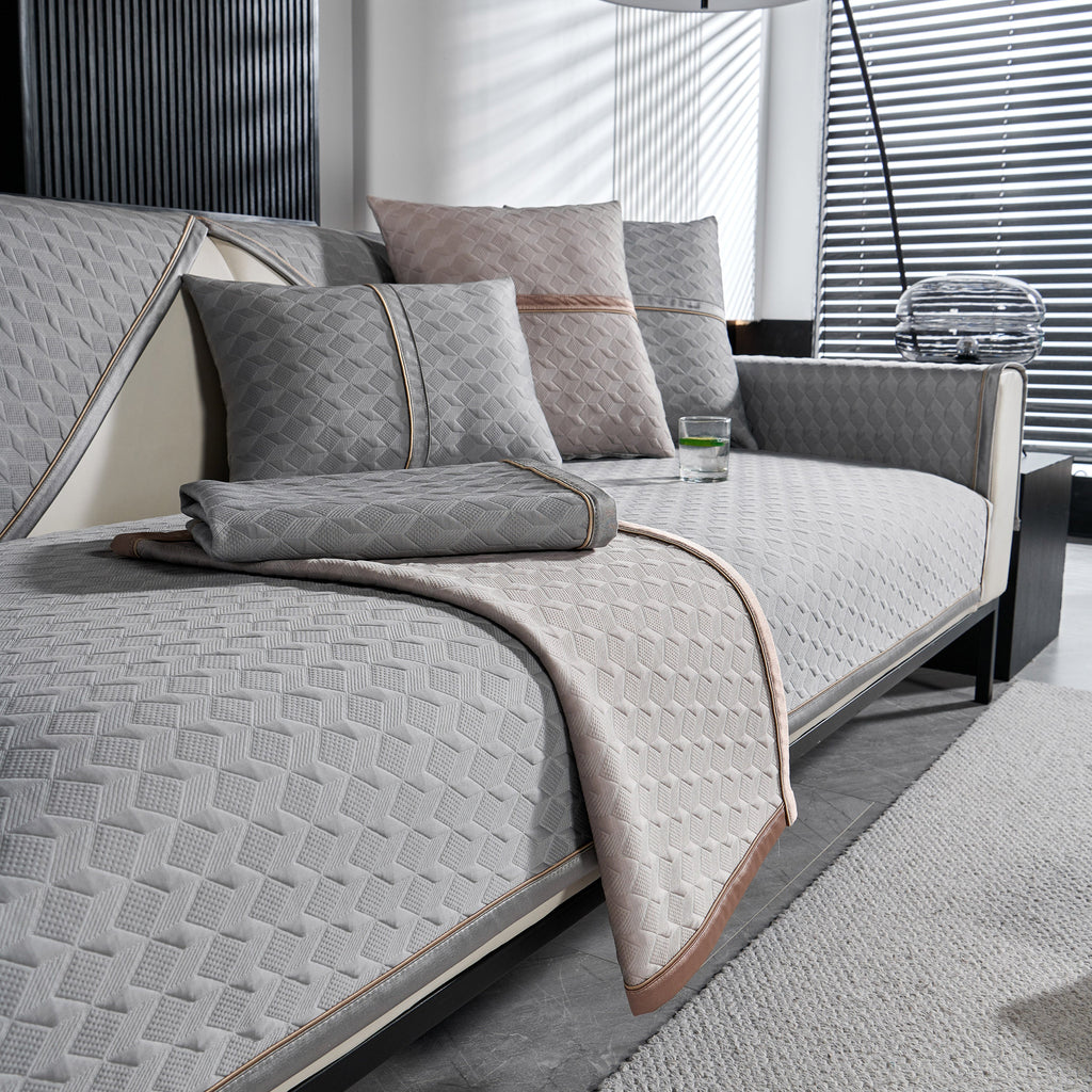 Geometric 3D Sofa Cover, Non-Slip Couch Protector for Seat, Backrest & Armrest