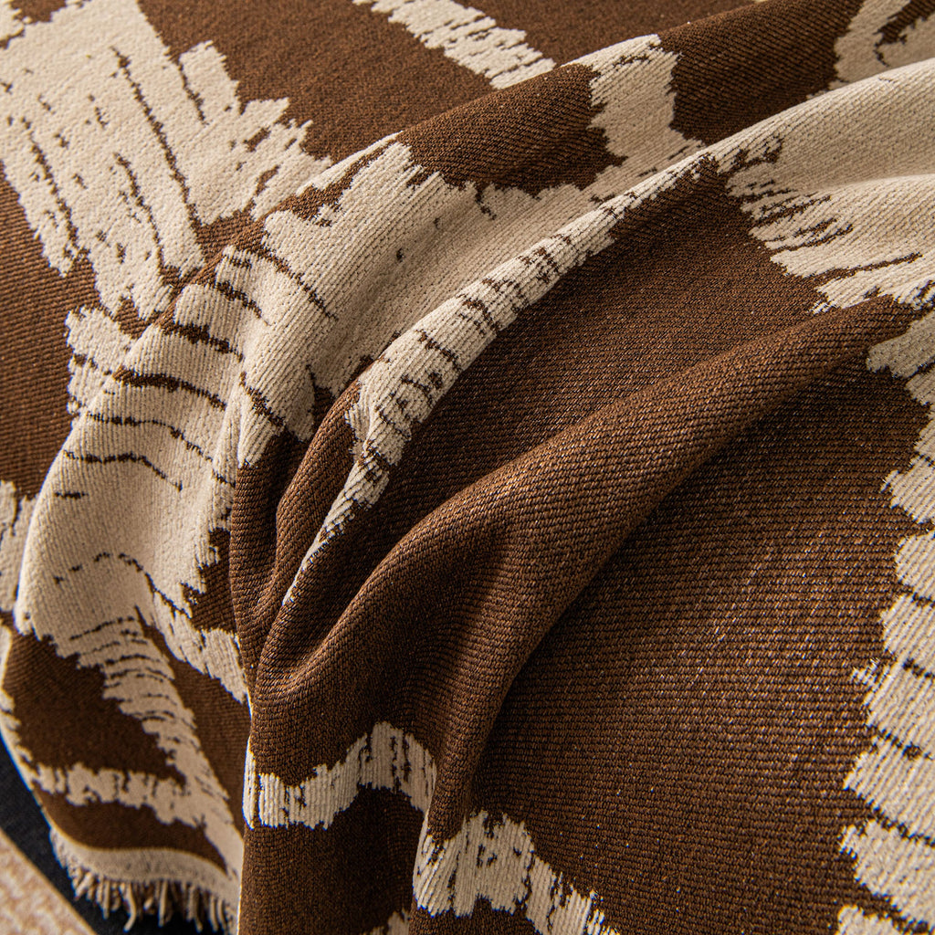Modern Chenille Bold Abstract Pattern Sofa Cover, Artistic Decorative Furniture Cover