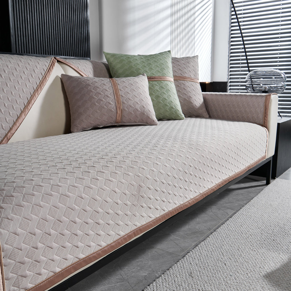 Geometric 3D Sofa Cover, Non-Slip Couch Protector for Seat, Backrest & Armrest