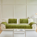 Luxury Plush Non-Slip Sofa Covers, Soft Fuzzy Embossed Sofa Topper & Seat Covers