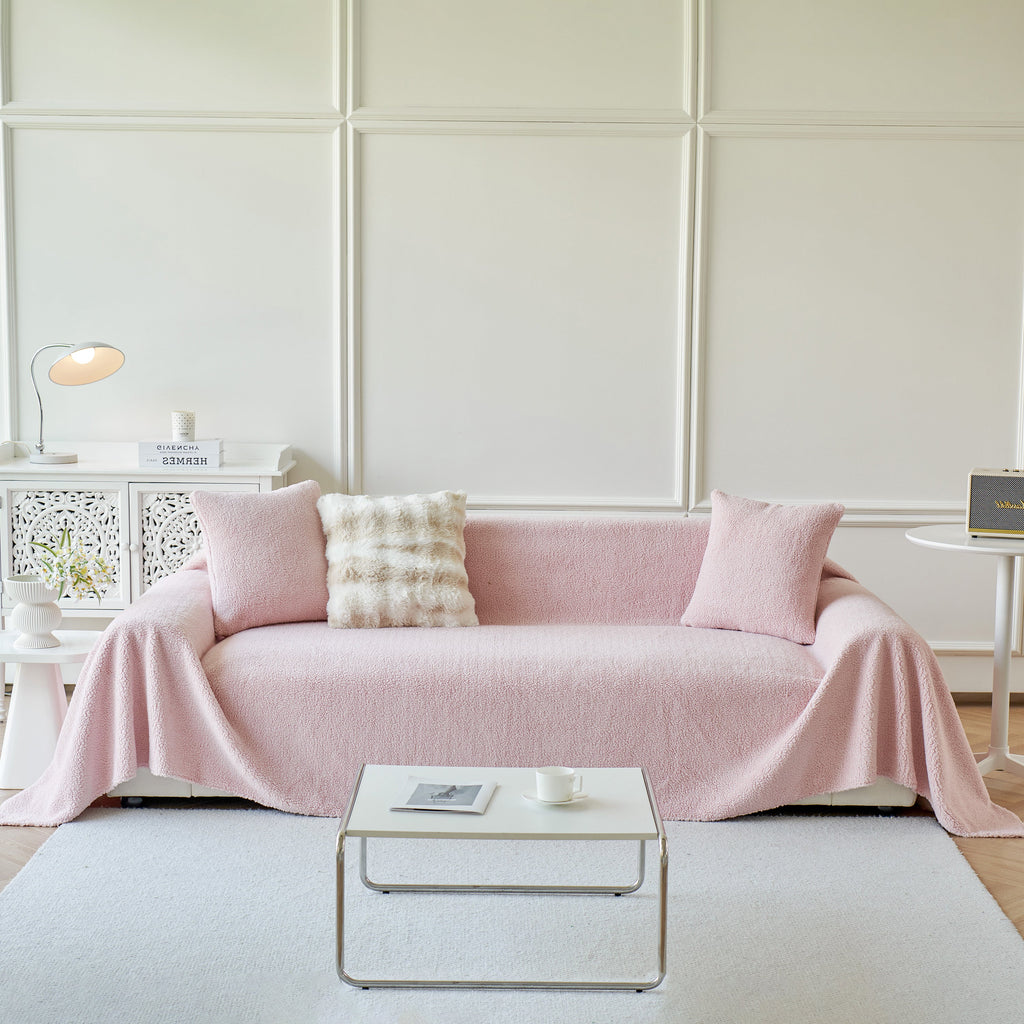 Thick Sherpa Fleece Sofa Protector Cover Stylish Durable Slipcovers for Couches and Chairs