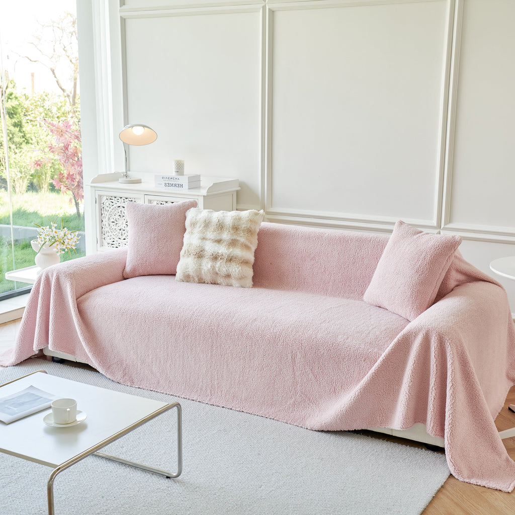 Thick Sherpa Fleece Sofa Protector Cover Stylish Durable Slipcovers for Couches and Chairs