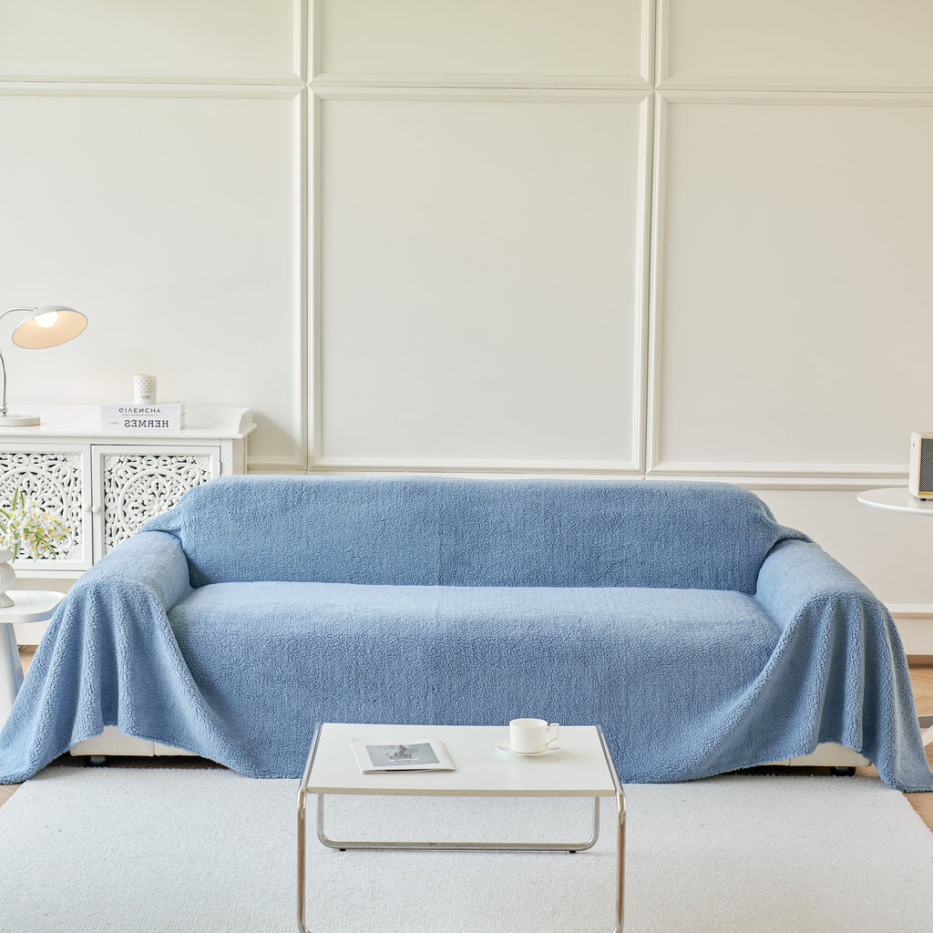 Thick Sherpa Fleece Sofa Protector Cover Stylish Durable Slipcovers for Couches and Chairs