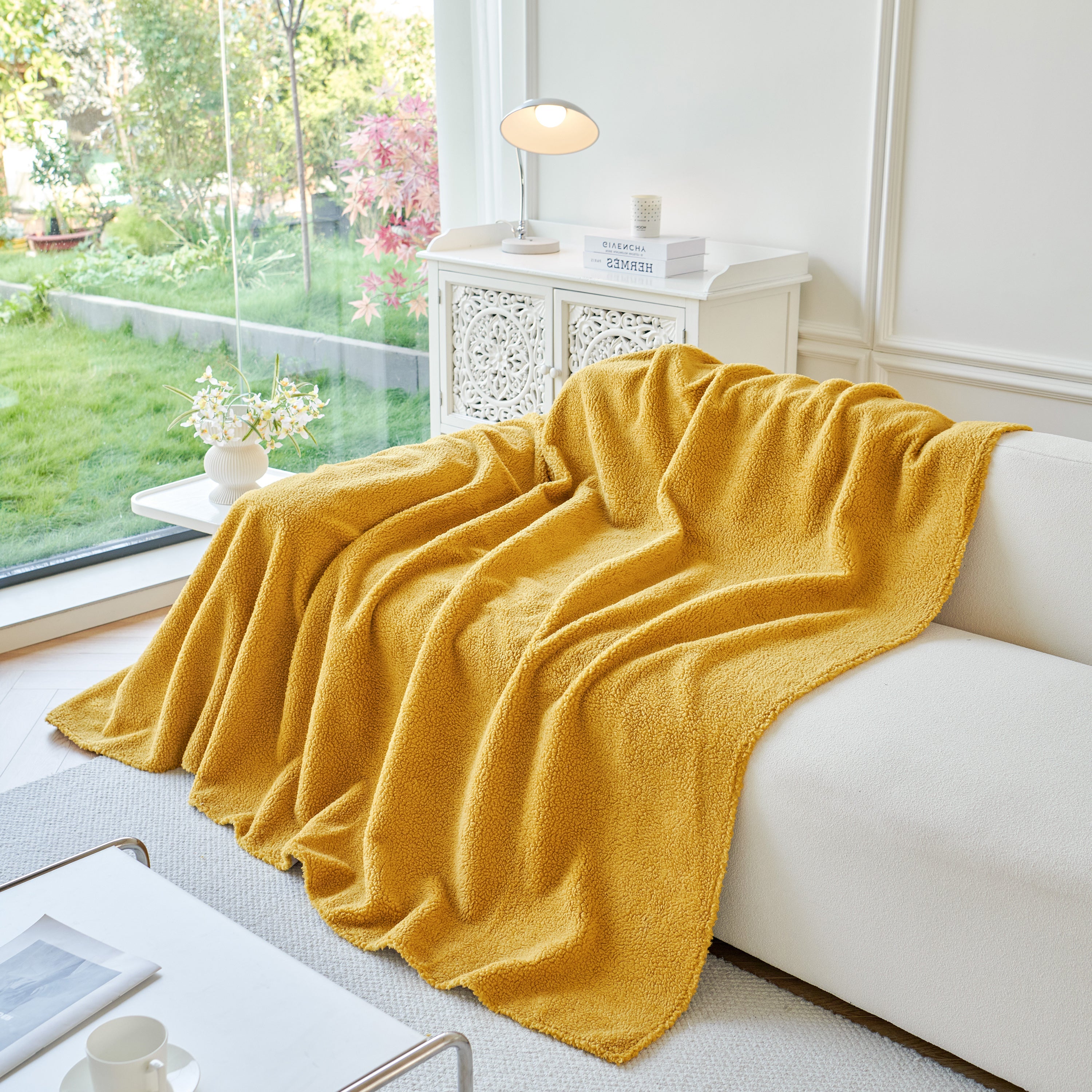 Thick Sherpa Fleece Sofa Protector Cover Stylish Durable Slipcovers for Couches and Chairs