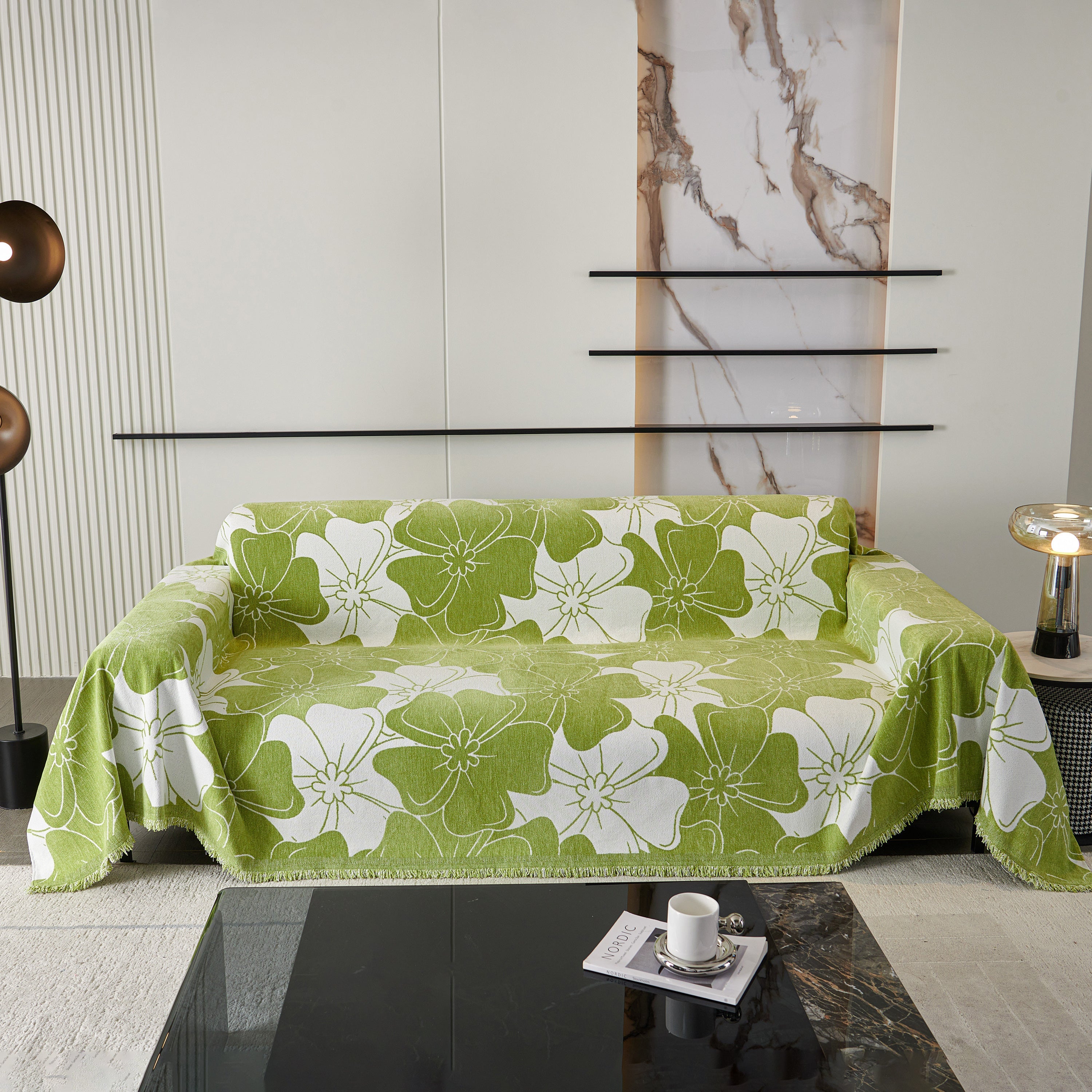 Decorative Throw Blankets for Sofa, Oversized Pretty Floral Throws for Sofas