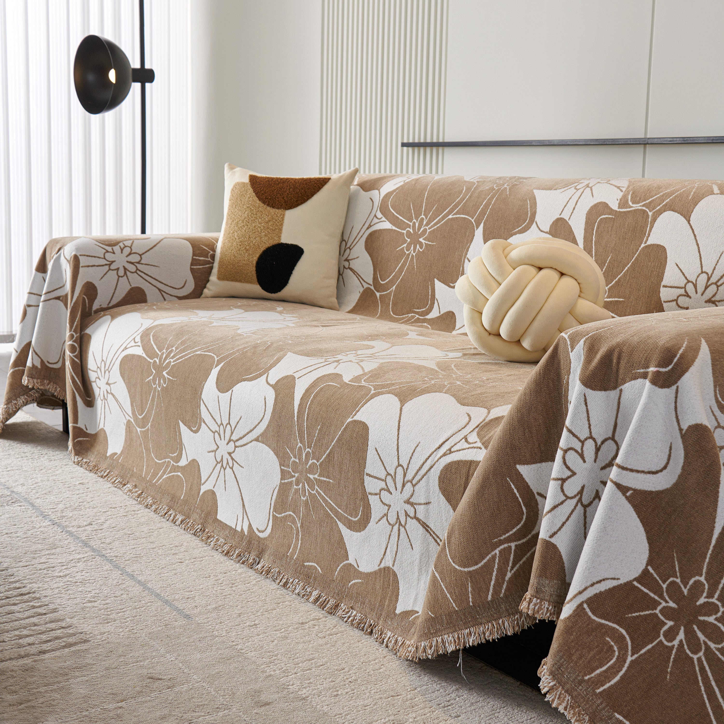 Decorative Throw Blankets for Sofa, Oversized Pretty Floral Throws for Sofas