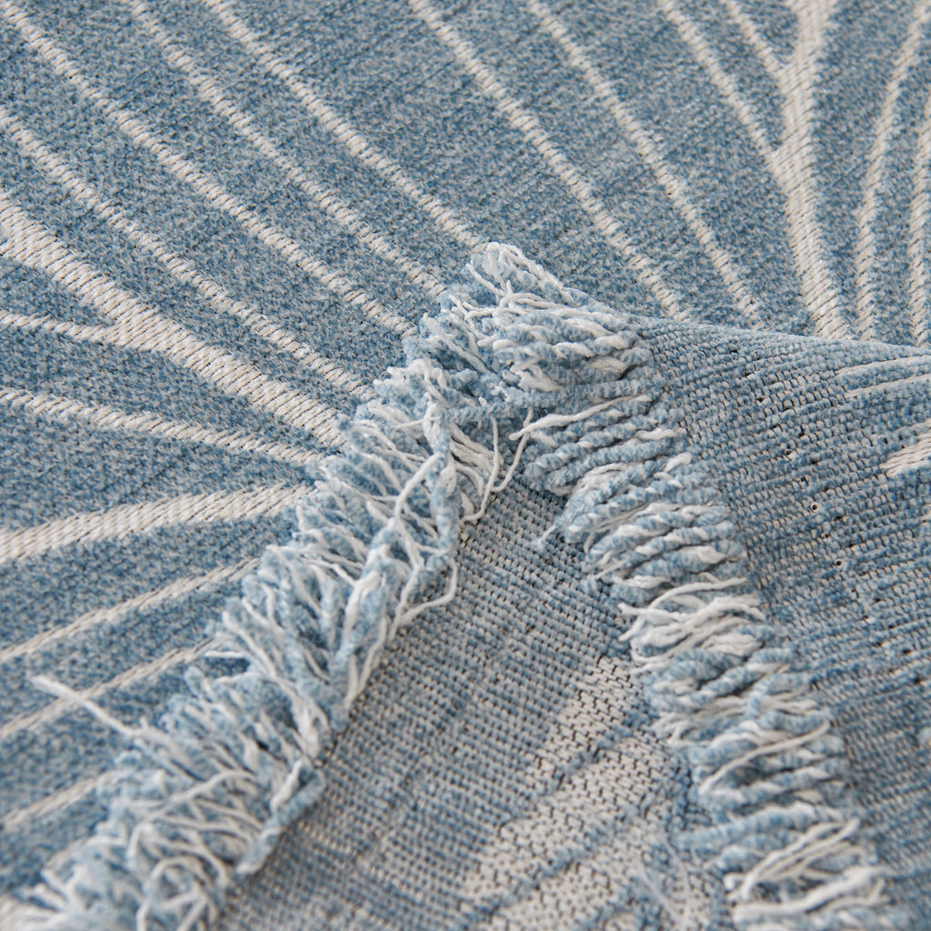 Chenille Jacquard Sofa Throw Cover with Tassels, All-Season Furniture Protector for Home and Office