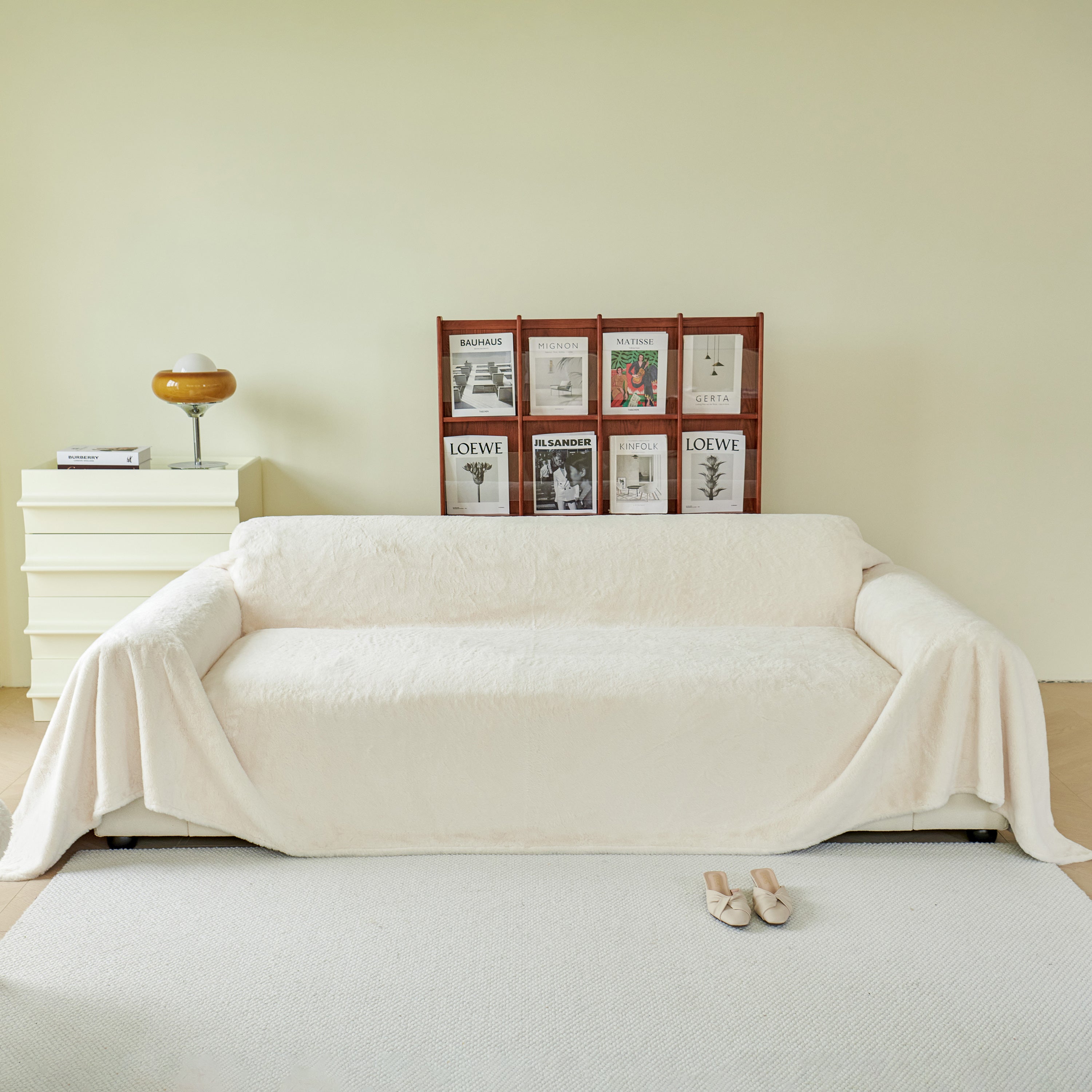 Faux Fur Smooth Plush Comfy Couch Covers, Soft Thicked Durable Blankets and Throws for Sofas