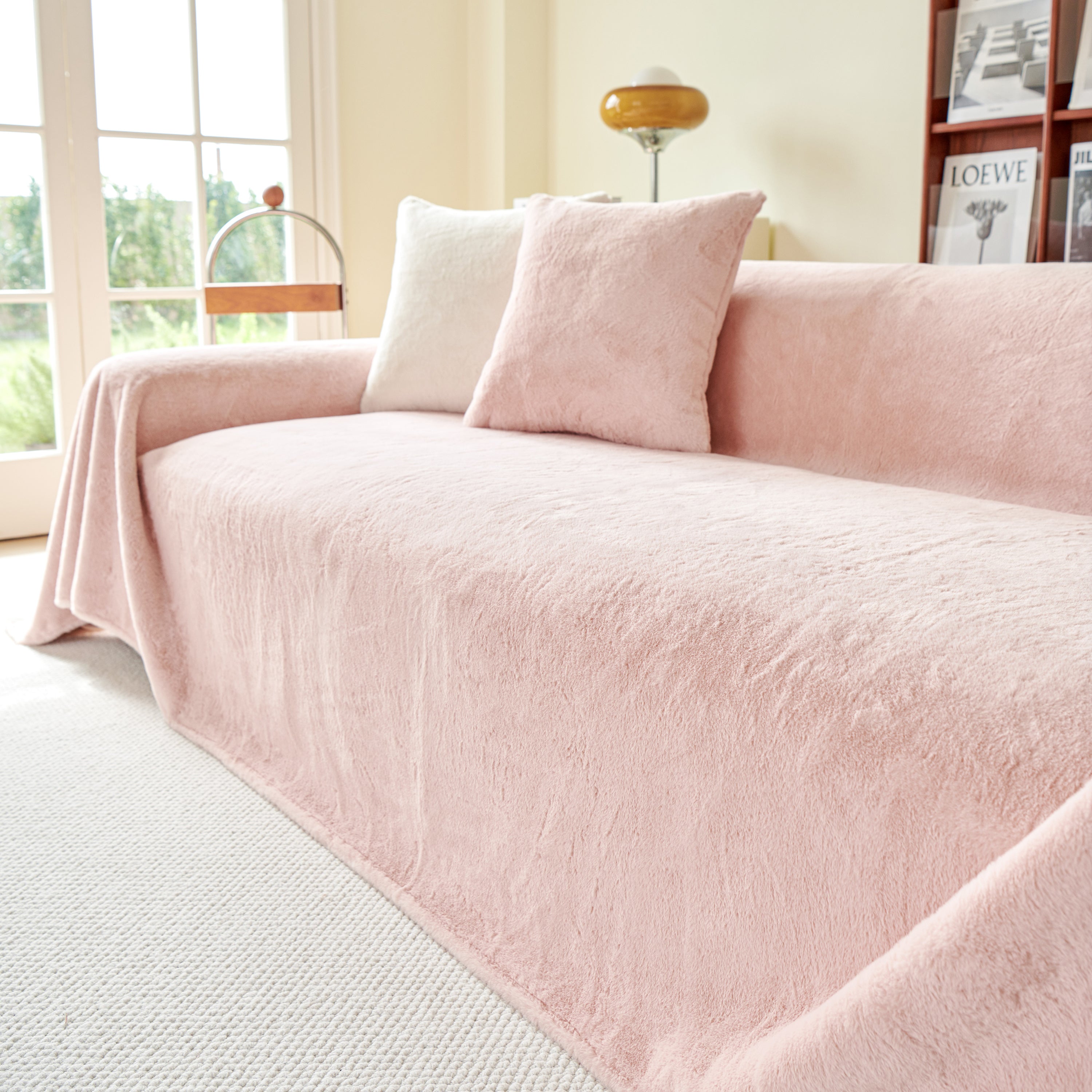 Faux Fur Smooth Plush Comfy Couch Covers, Soft Thicked Durable Blankets and Throws for Sofas