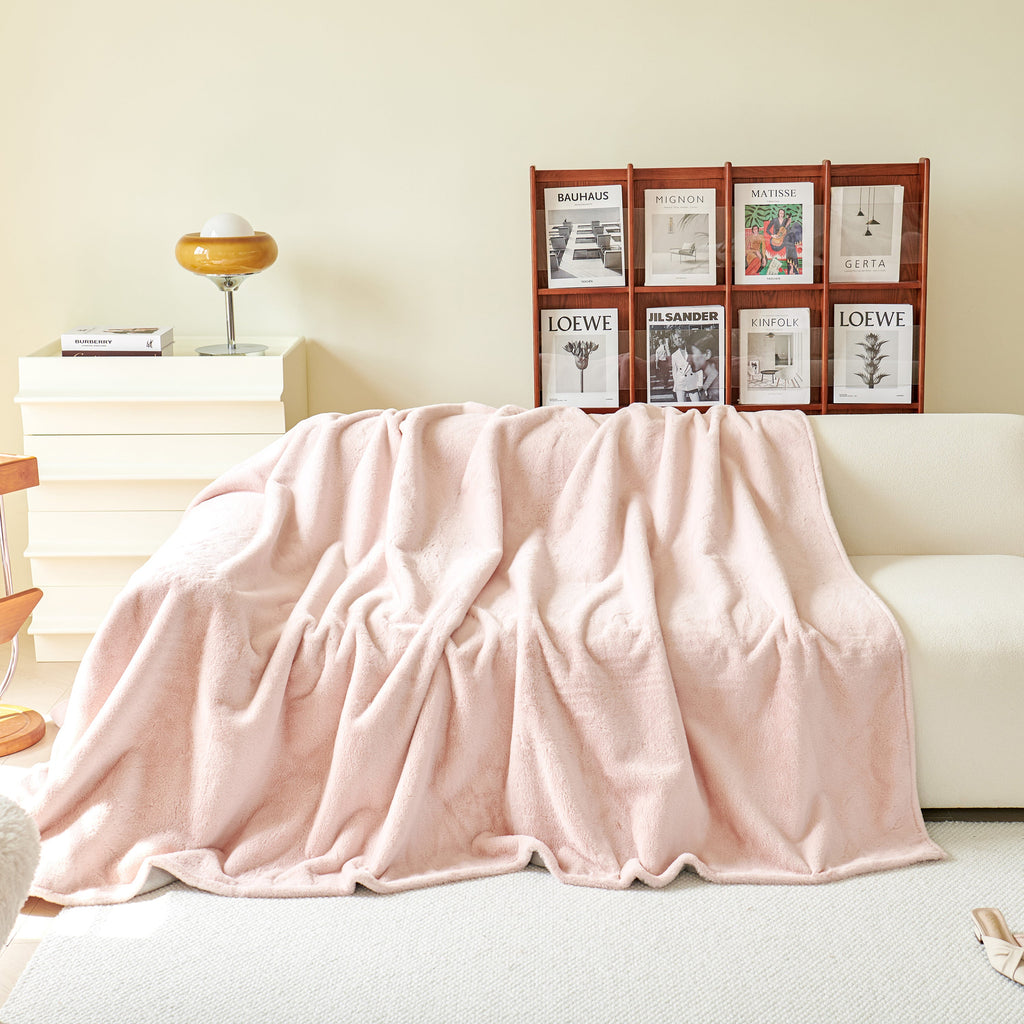 Faux Fur Smooth Plush Comfy Couch Covers, Soft Thicked Durable Blankets and Throws for Sofas