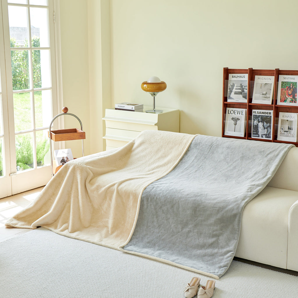 Faux Fur Smooth Plush Comfy Couch Covers, Soft Thicked Durable Blankets and Throws for Sofas