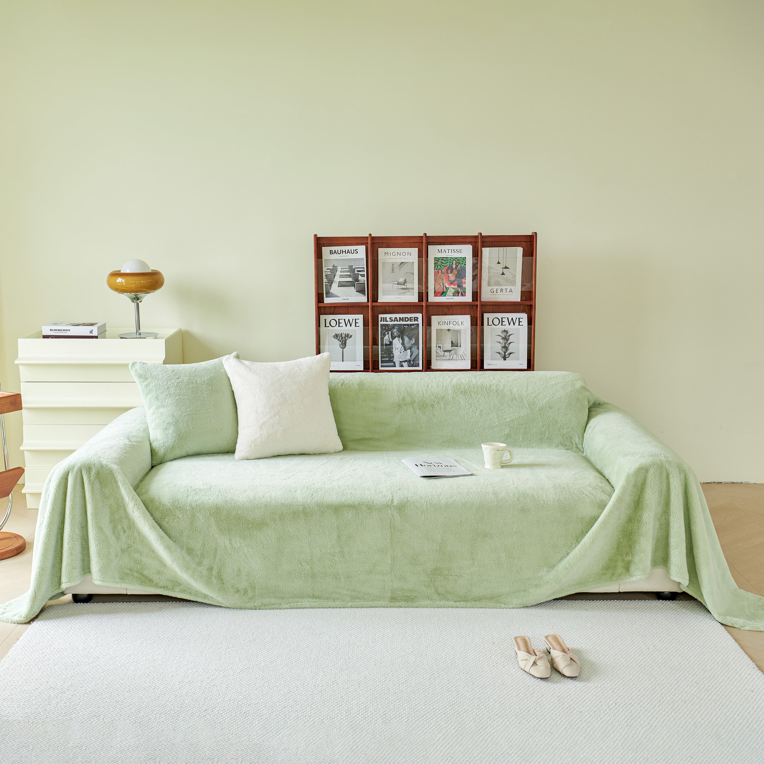 Faux Fur Smooth Plush Comfy Couch Covers, Soft Thicked Durable Blankets and Throws for Sofas