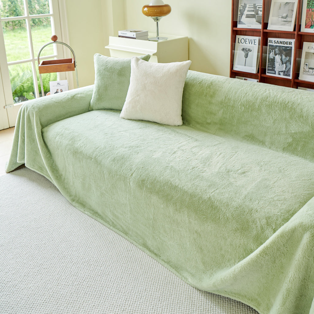 Faux Fur Smooth Plush Comfy Couch Covers, Soft Thicked Durable Blankets and Throws for Sofas