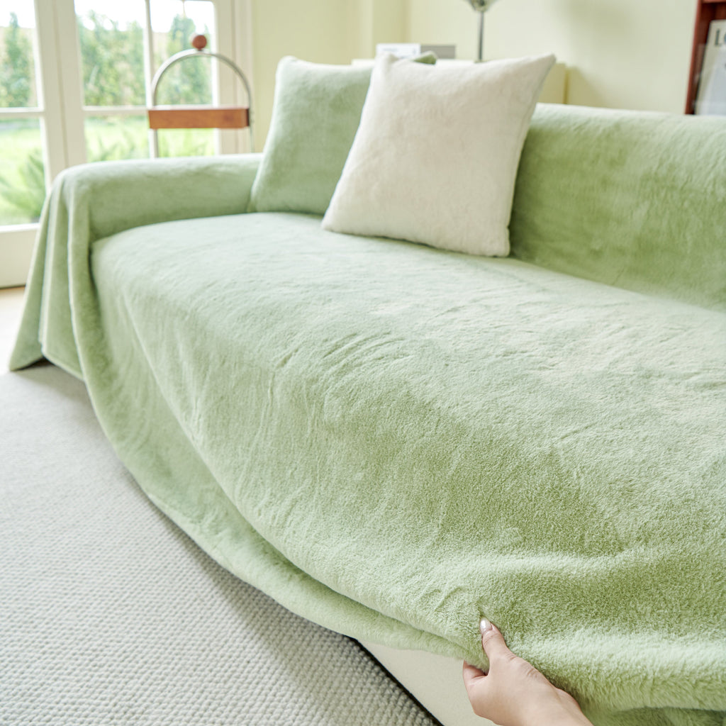Faux Fur Smooth Plush Comfy Couch Covers, Soft Thicked Durable Blankets and Throws for Sofas