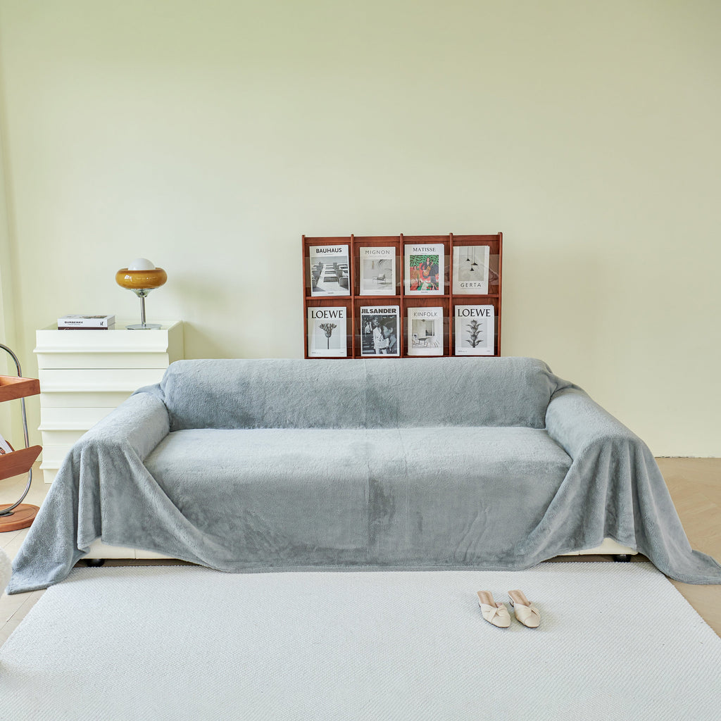 Faux Fur Smooth Plush Comfy Couch Covers, Soft Thicked Durable Blankets and Throws for Sofas