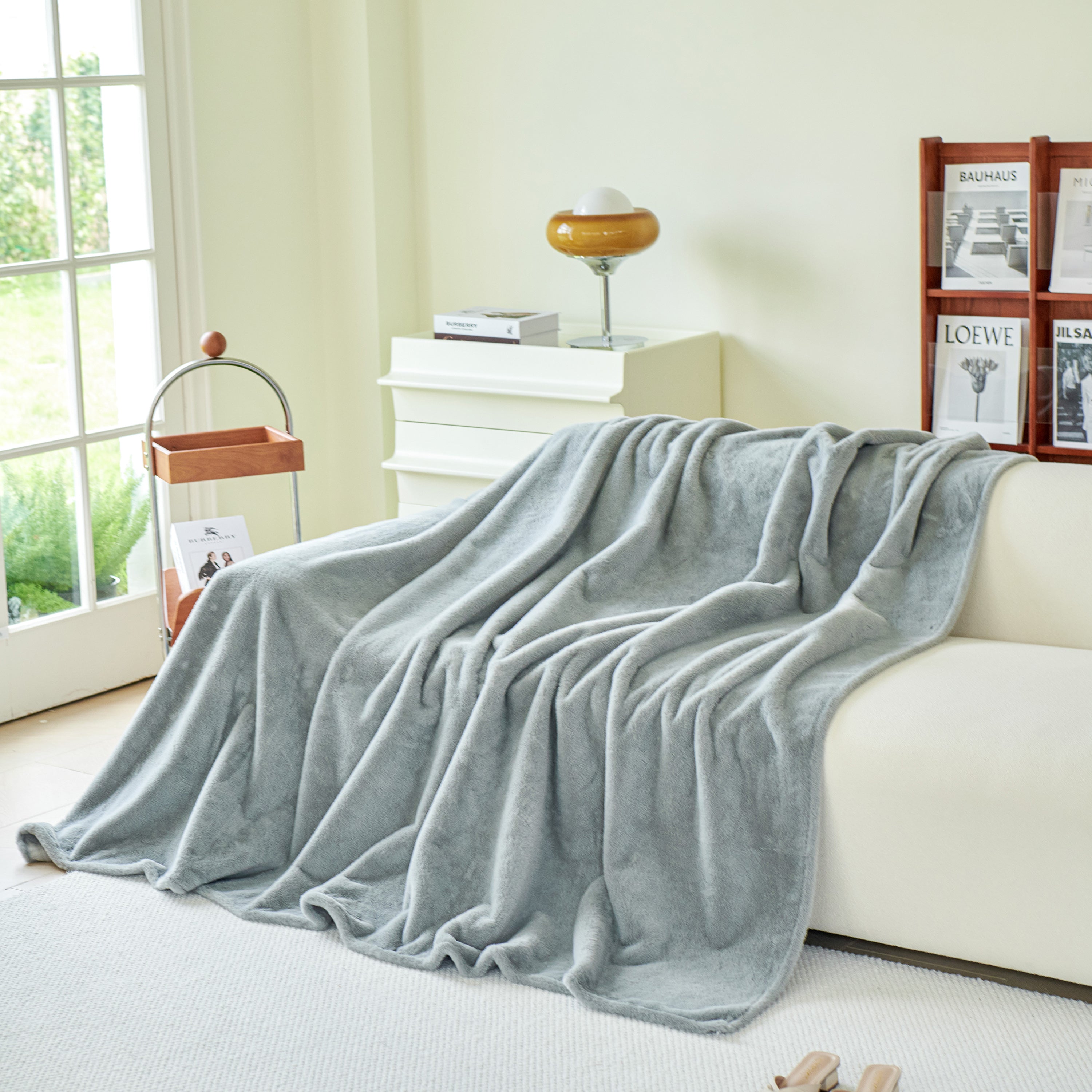 Faux Fur Smooth Plush Comfy Couch Covers, Soft Thicked Durable Blankets and Throws for Sofas