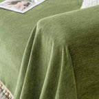 Couch Cover Sectional L Shape Chenille Herringbone Couch Throw Cover with Tassel Pom-Poms for Pets