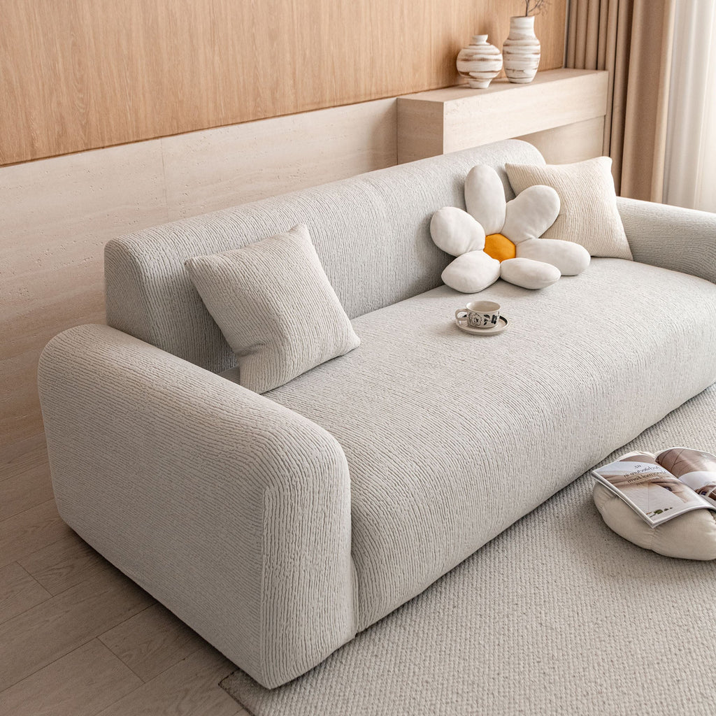 Stretch Textured Vertical Stripe Couch Slipcover, Soft Jacquard Elastic Sofa Cover