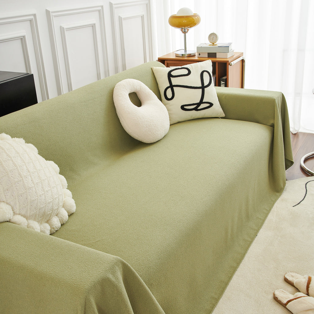 Teddy Throw Blanket and Stylish Slipcover for Couch, Waterproof Sofa Cover for Pets