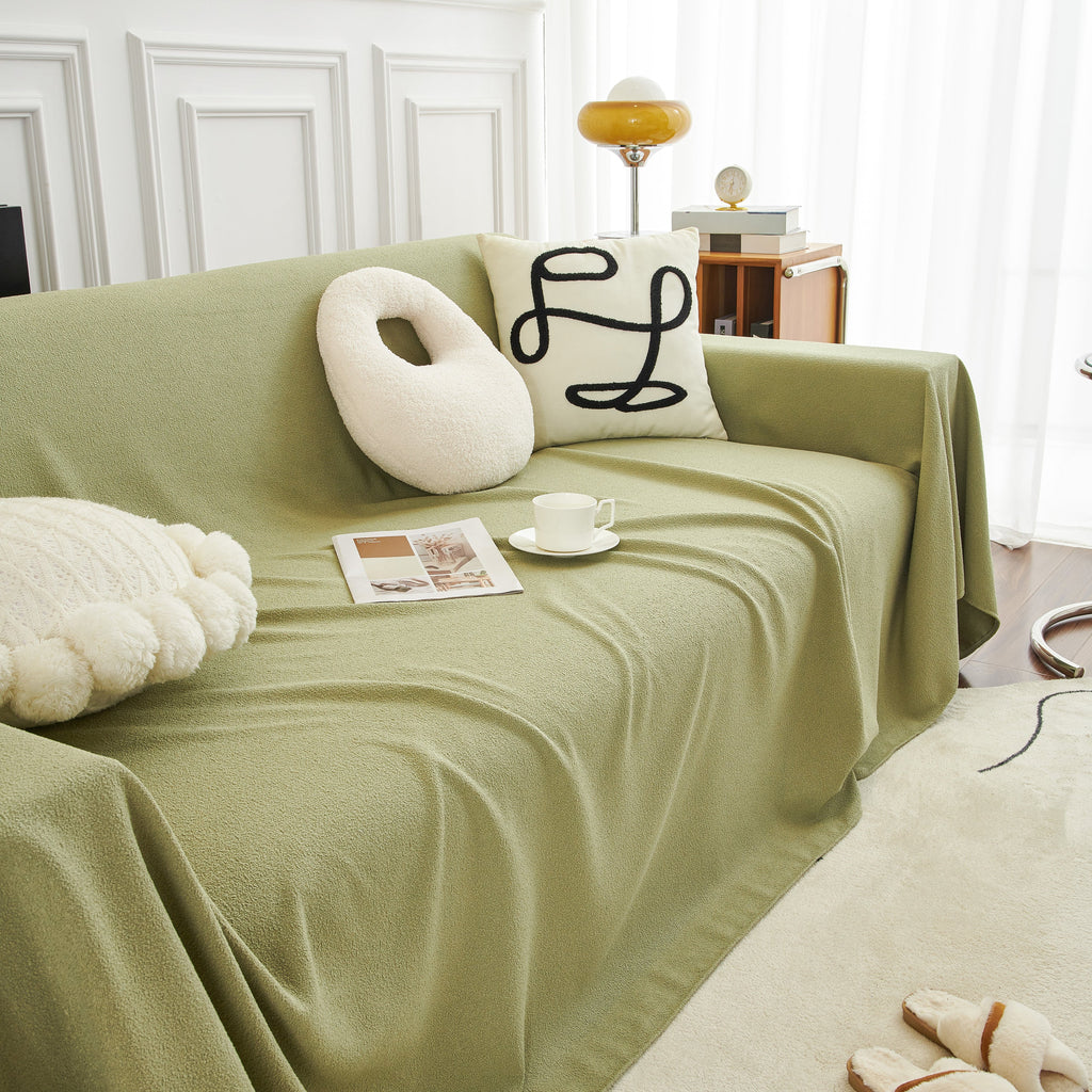 Teddy Throw Blanket and Stylish Slipcover for Couch, Waterproof Sofa Cover for Pets