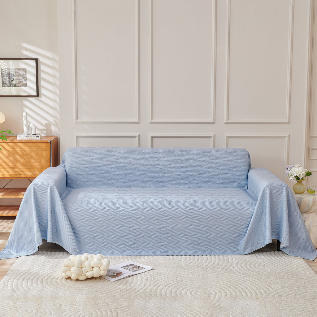 Cooling Scratch Proof Large Sofa Throw Cover, Geometric Texture Couch Protector