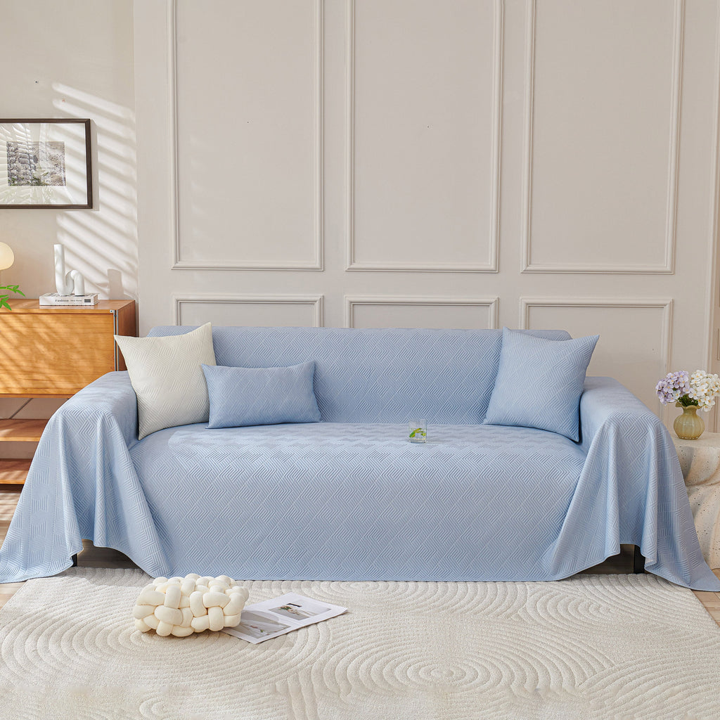 Cooling Scratch Proof Large Sofa Throw Cover, Geometric Texture Couch Protector