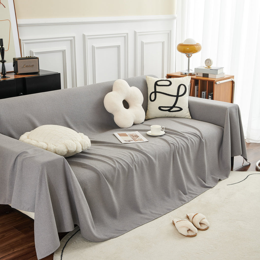 Teddy Throw Blanket and Stylish Slipcover for Couch, Waterproof Sofa Cover for Pets