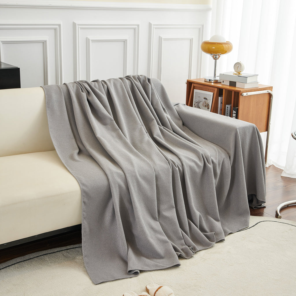 Teddy Throw Blanket and Stylish Slipcover for Couch, Waterproof Sofa Cover for Pets