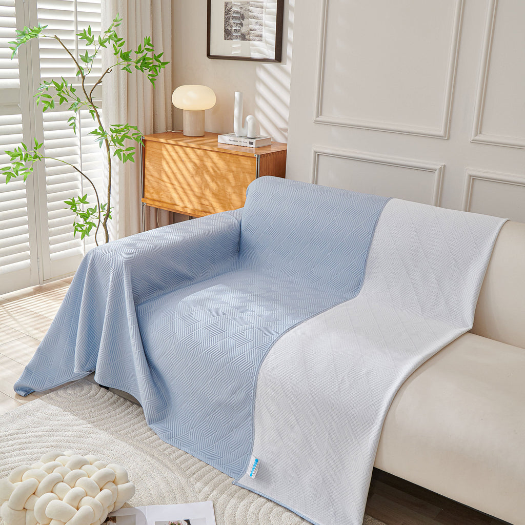 Cooling Scratch Proof Large Sofa Throw Cover, Geometric Texture Couch Protector