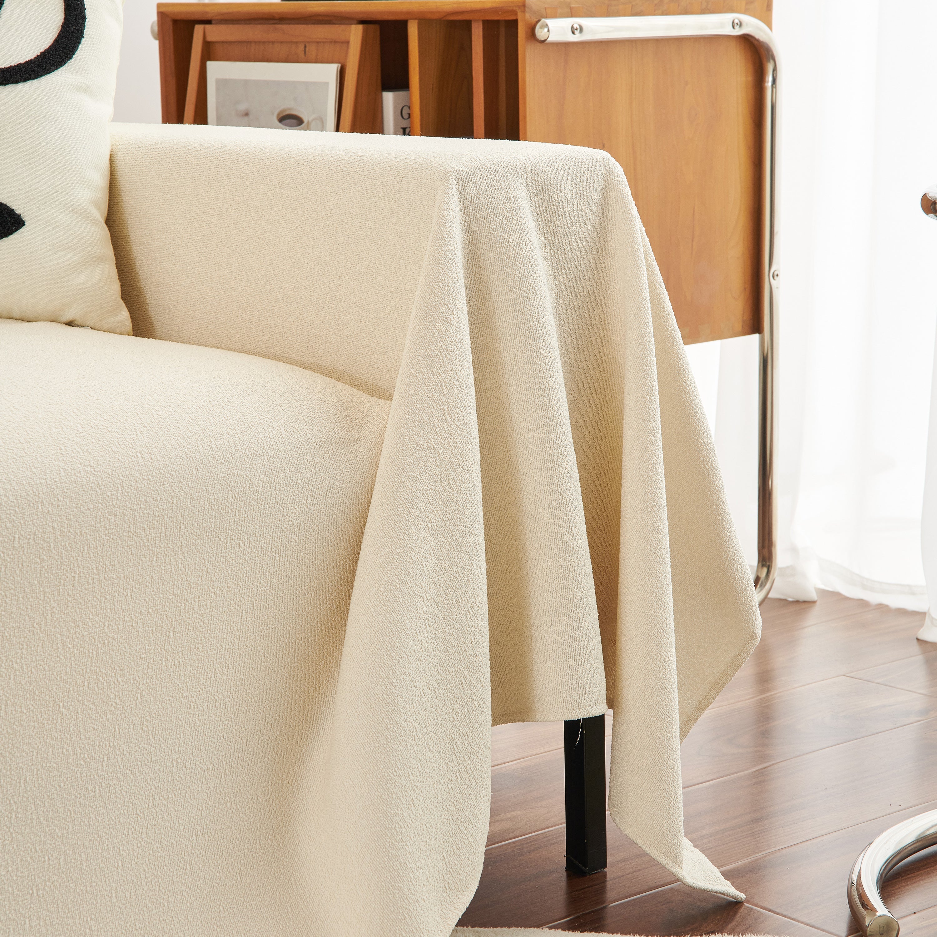 Teddy Throw Blanket and Stylish Slipcover for Couch, Waterproof Sofa Cover for Pets