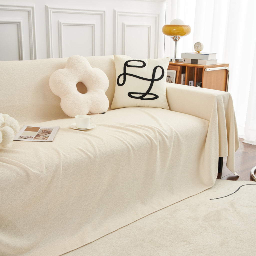 Teddy Throw Blanket and Stylish Slipcover for Couch, Waterproof Sofa Cover for Pets