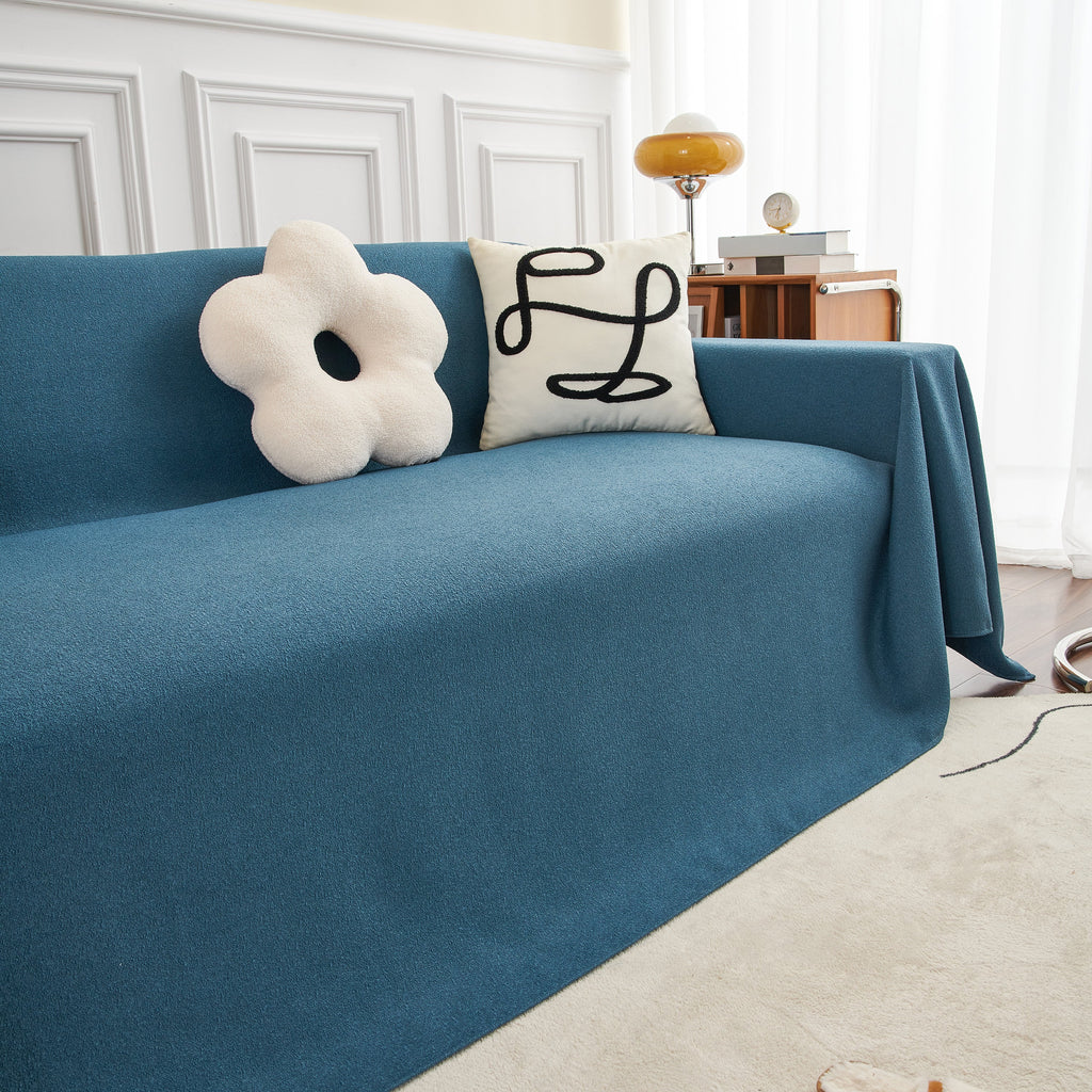 Teddy Throw Blanket and Stylish Slipcover for Couch, Waterproof Sofa Cover for Pets