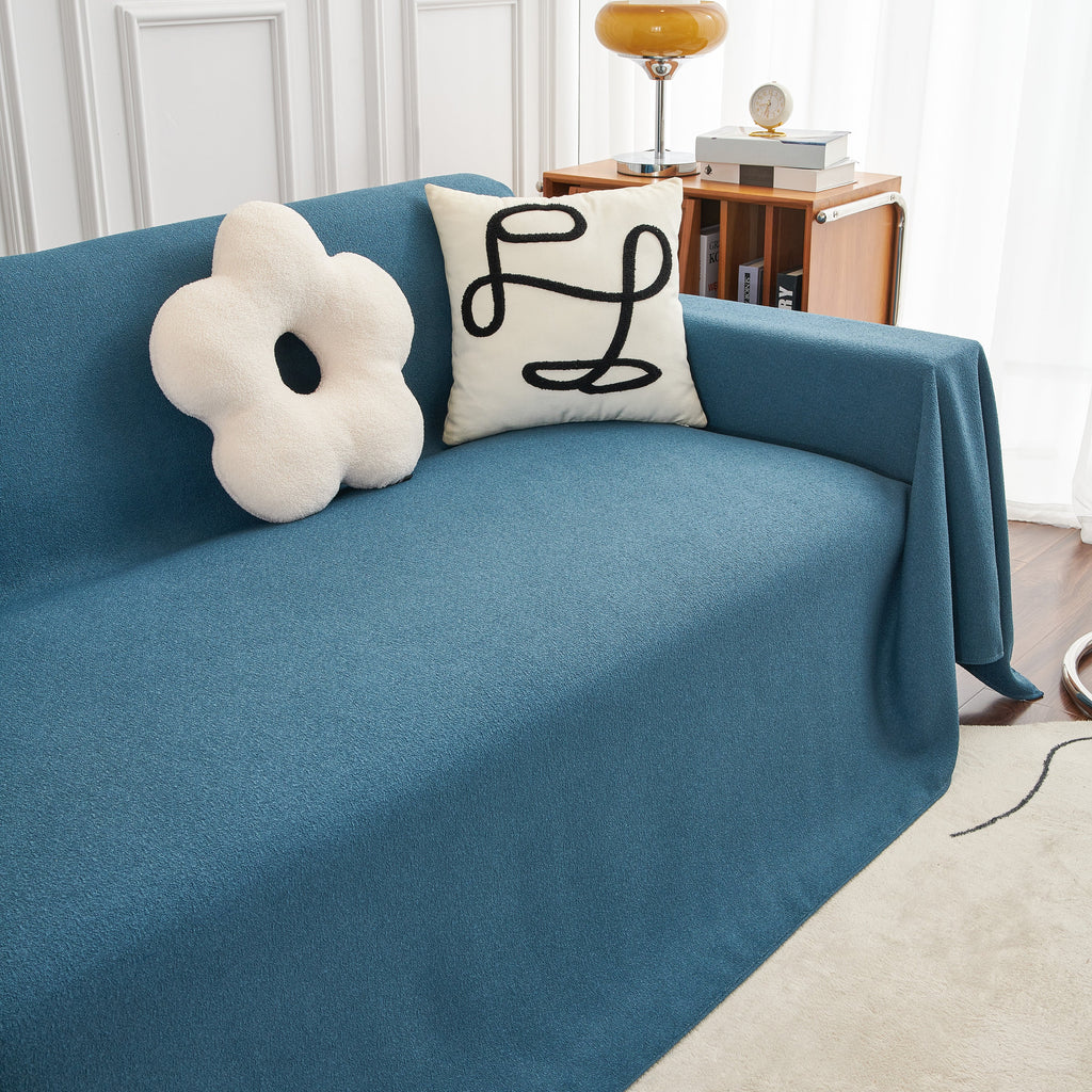 Teddy Throw Blanket and Stylish Slipcover for Couch, Waterproof Sofa Cover for Pets