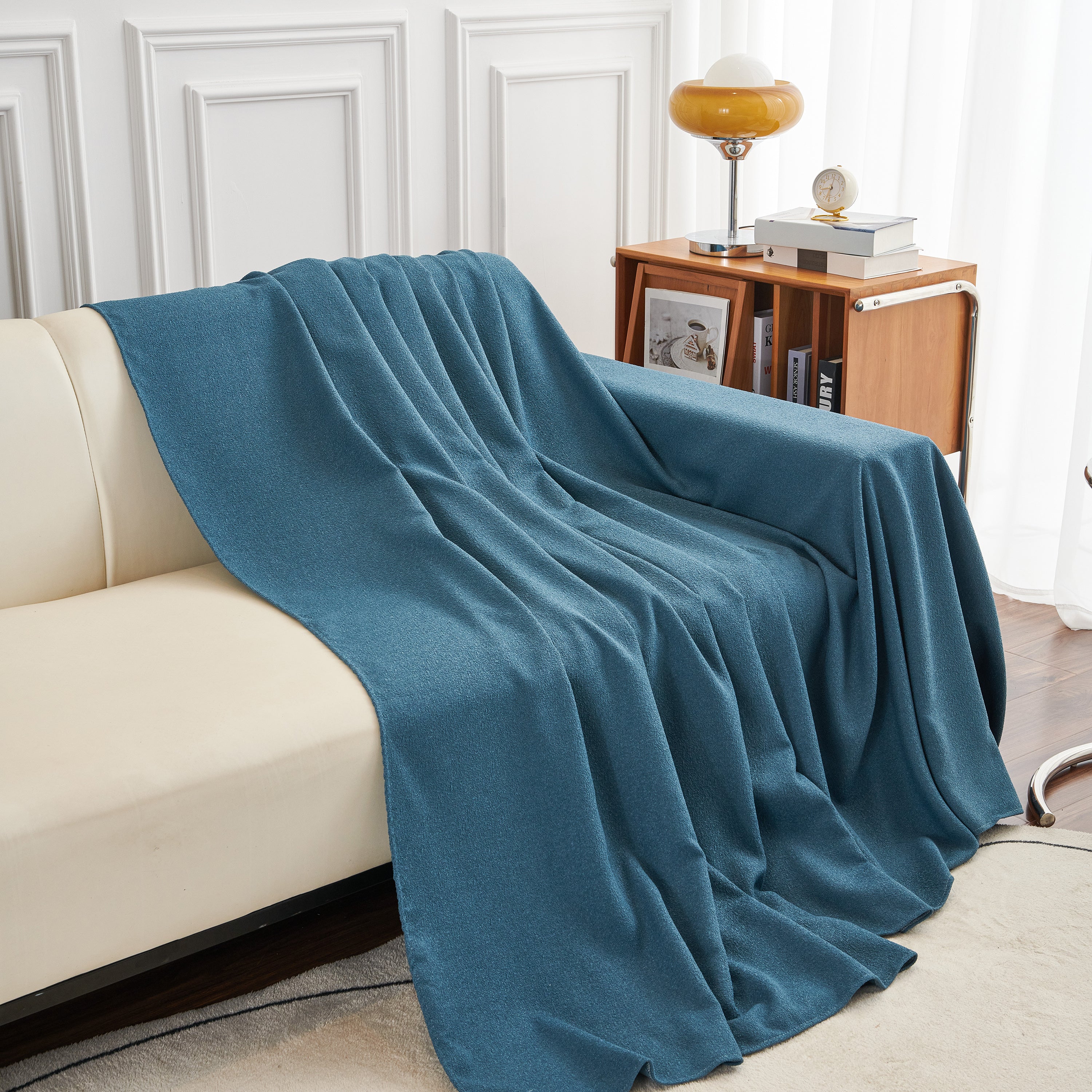 Teddy Throw Blanket and Stylish Slipcover for Couch, Waterproof Sofa Cover for Pets