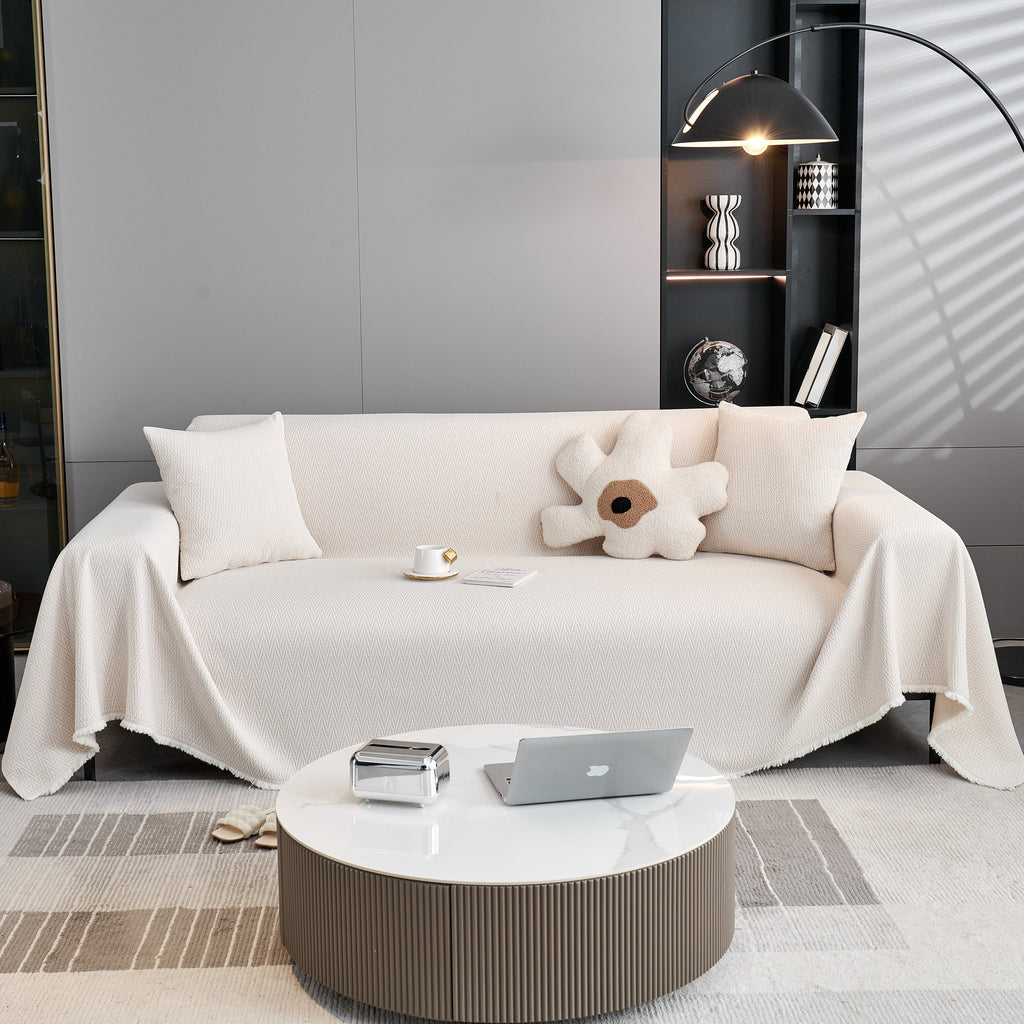 Waterproof Scratch Proof Herringbone Large Throw Blanket for Couch, Chenille Couch Cushion Covers for Pets