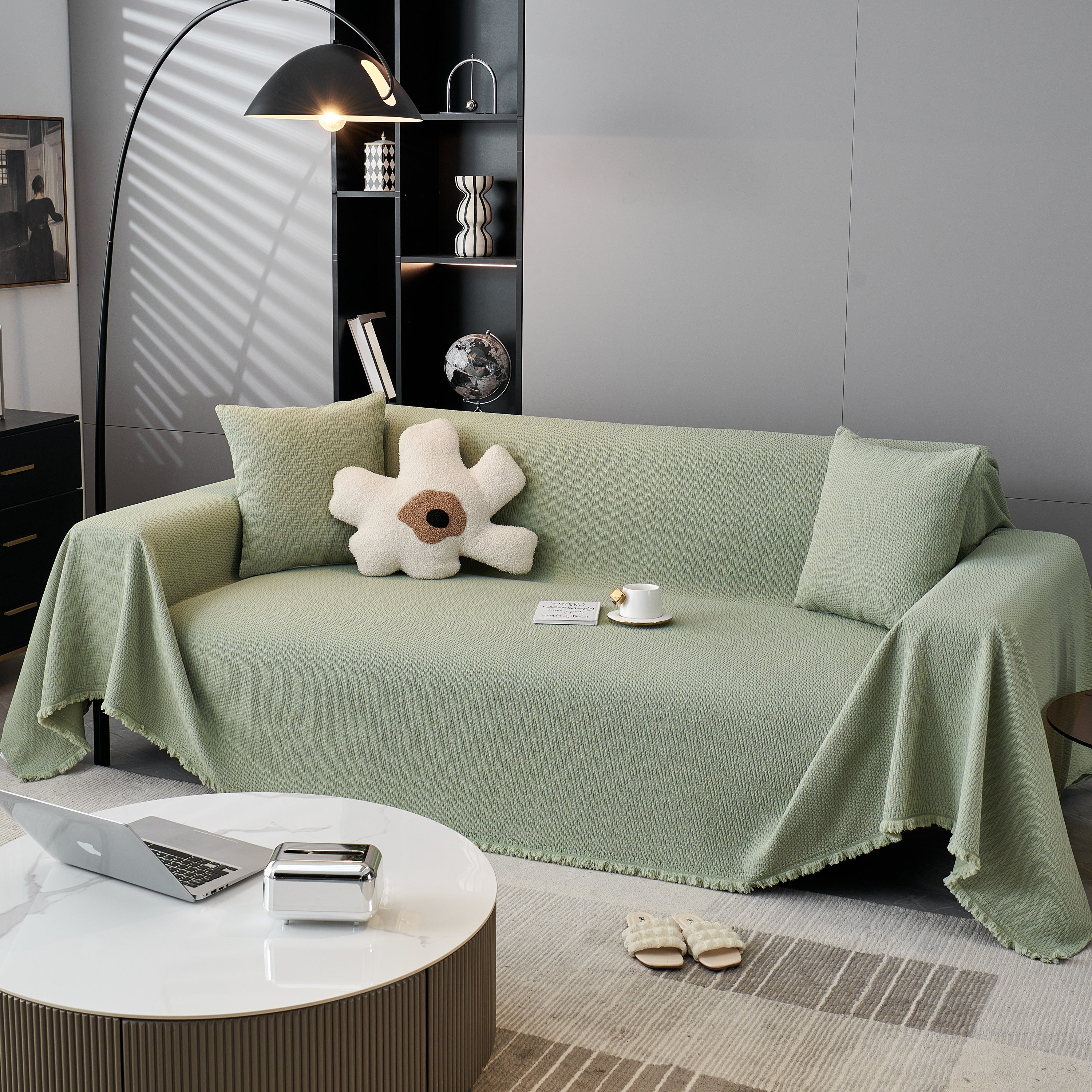 Waterproof Scratch Proof Herringbone Large Throw Blanket for Couch, Chenille Couch Cushion Covers for Pets