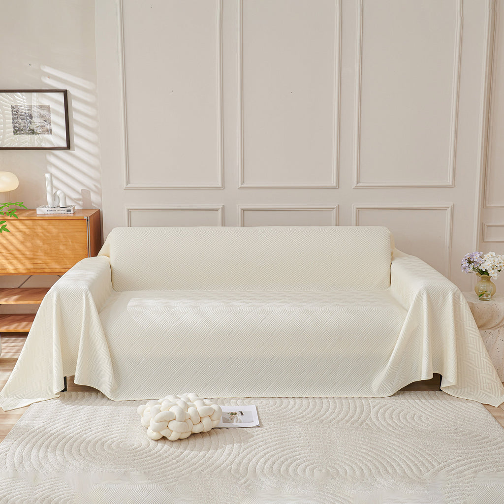 Cooling Scratch Proof Large Sofa Throw Cover, Geometric Texture Couch Protector