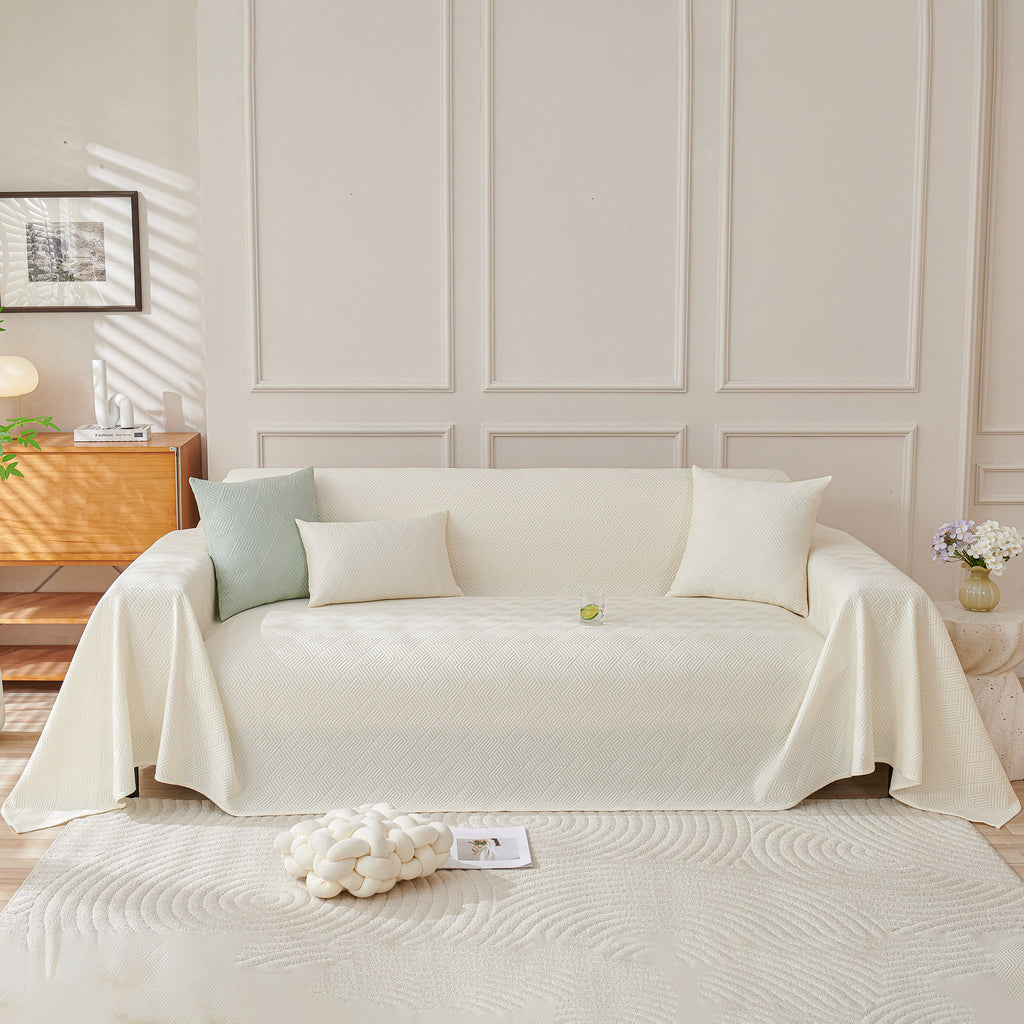 Cooling Scratch Proof Large Sofa Throw Cover, Geometric Texture Couch Protector