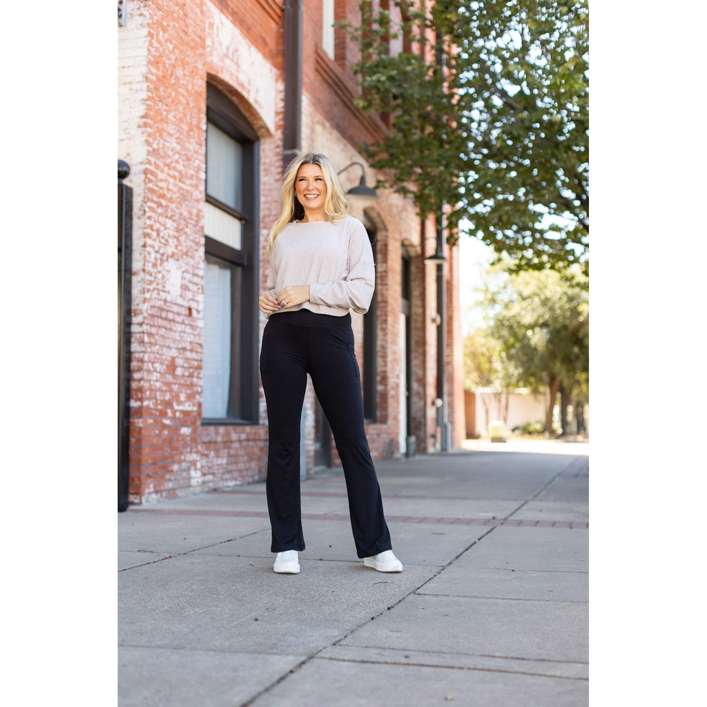 Ready to Ship | The Vanessa - Black Bootcut Leggings