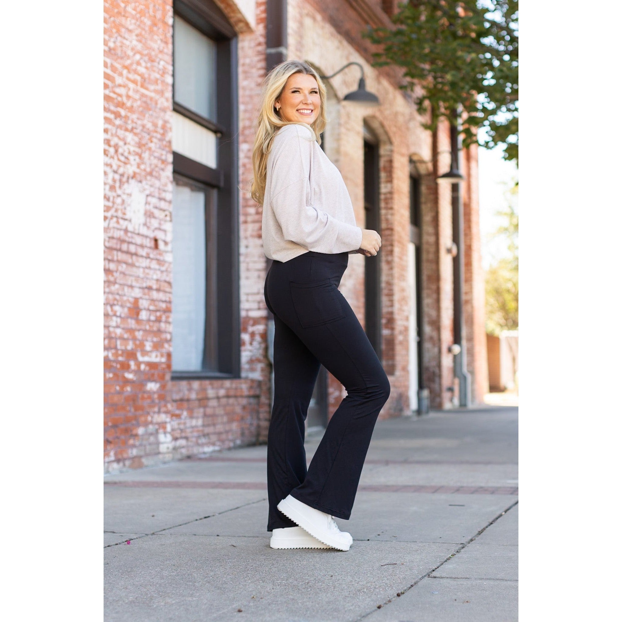 The Vanessa  - 27" Black Bootcut Leggings