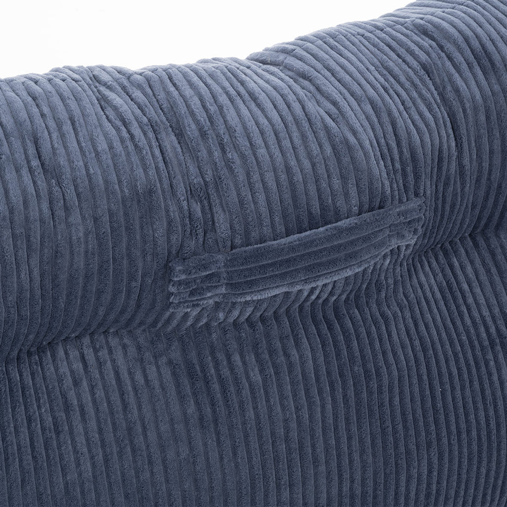 2-Person Bean Bag Sofa Chair, 63" Wide Corduroy with Memory Foam