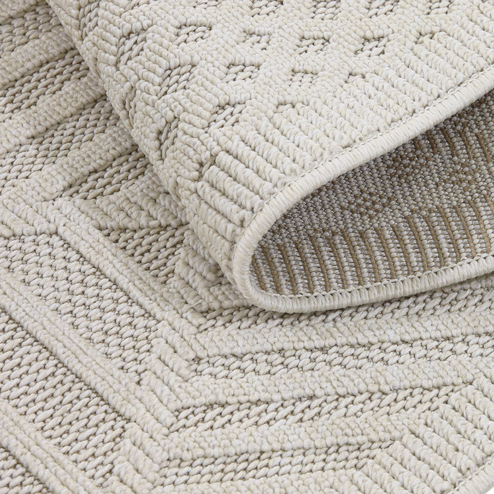 Fava White Machine Woven Rug