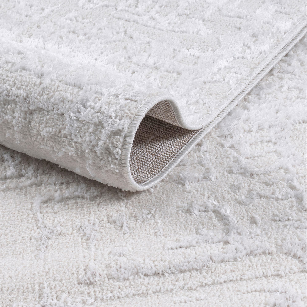 Pulse White Machine Woven Rug